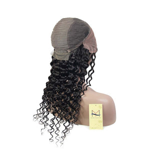 Human Virgin Hair Lace Front Wigs with Baby Hair Pre Plucked Natural Hairline for Ladies--Deep wave