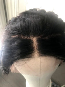 Human Virgin Hair Lace Front Wigs with Baby Hair Pre Plucked Natural Hairline for Ladies--Kinky Curly