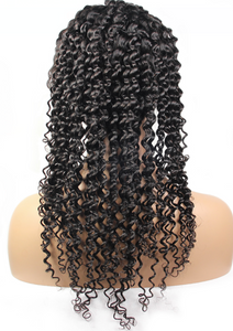 Human Virgin Hair Lace Front Wigs with Baby Hair Pre Plucked Natural Hairline for Ladies--Kinky Curly