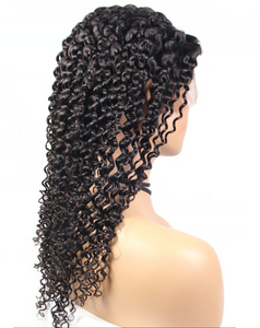 Human Virgin Hair Lace Front Wigs with Baby Hair Pre Plucked Natural Hairline for Ladies--Kinky Curly