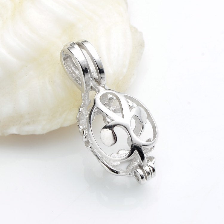 Flower Cage 925 Sterling Silver Pendant Charm CDSWP39