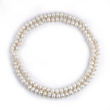 Load image into Gallery viewer, Elegant Lady White Pearl Long Strand Necklace Freshwater Pearl Beaded Sweater Necklace 36“