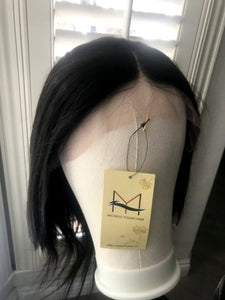 Human Virgin Hair Lace Front Wigs with Baby Hair Pre Plucked Natural Hairline for Ladies--Straight
